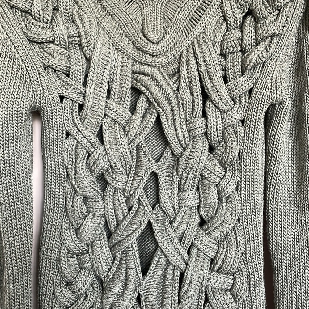 NICOLE MILLER GREEN ATELIER CUT WOOL SWEATER - Picture 14 of 14